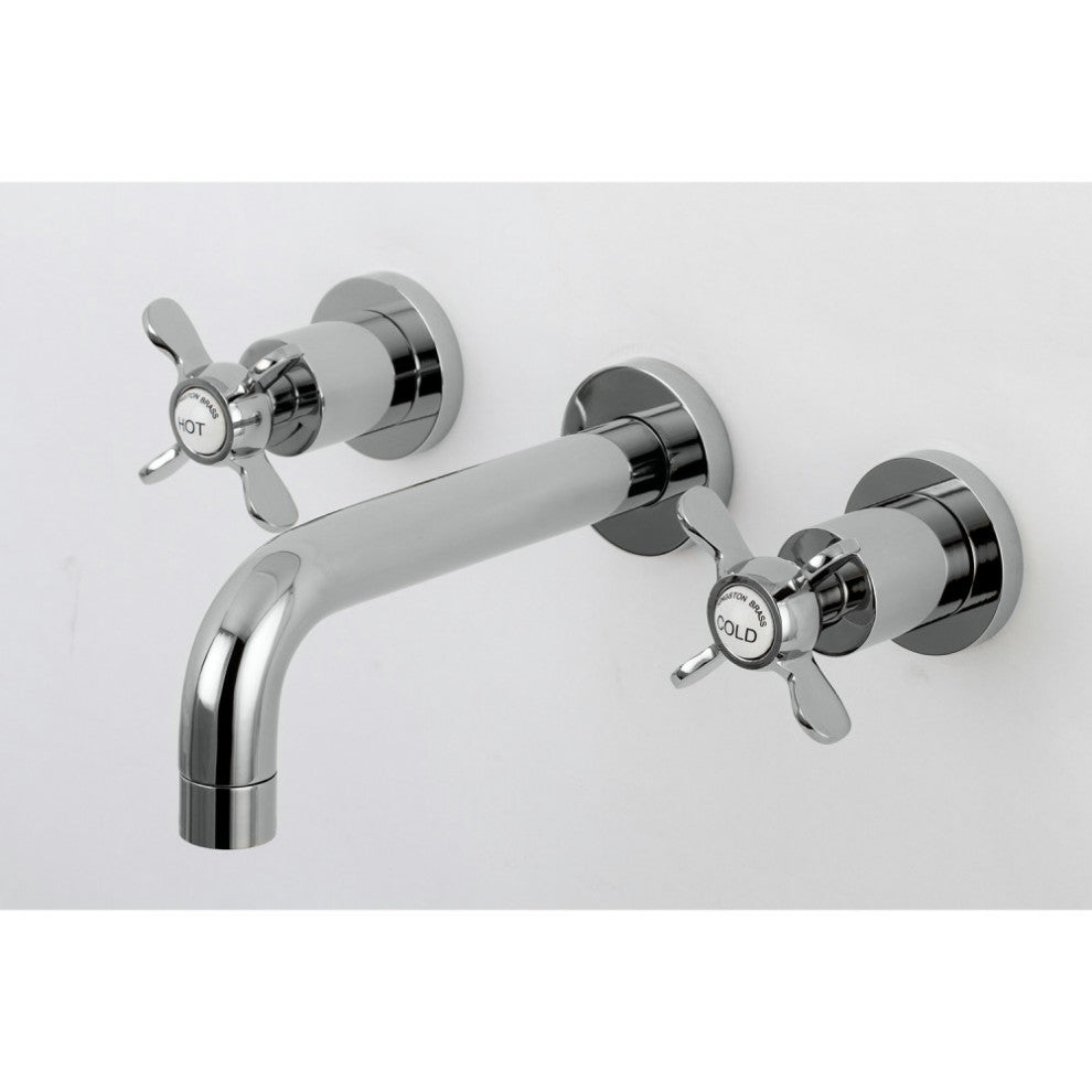 Kingston Brass KS8121BEX 2-Handle 8" Wall Mount Bathroom Faucet, Polished Chrome