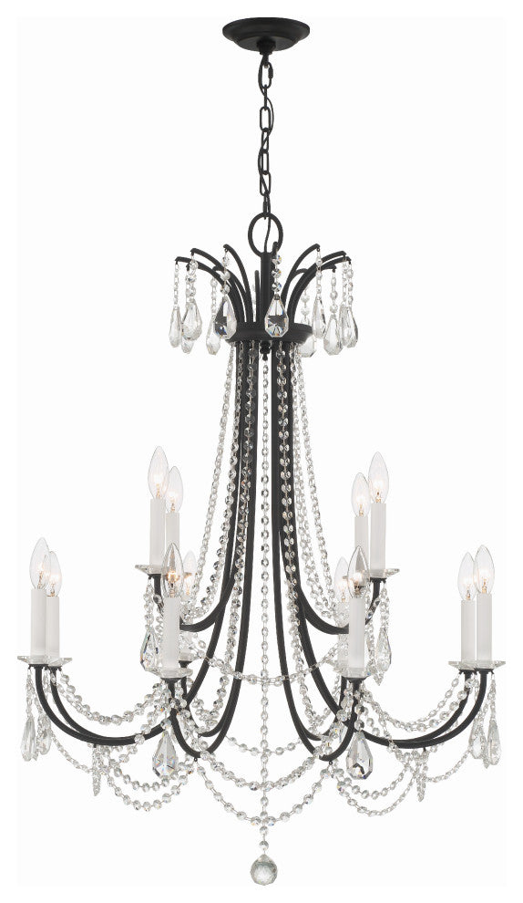 Karrington 12-Light Matte Black Chandelier