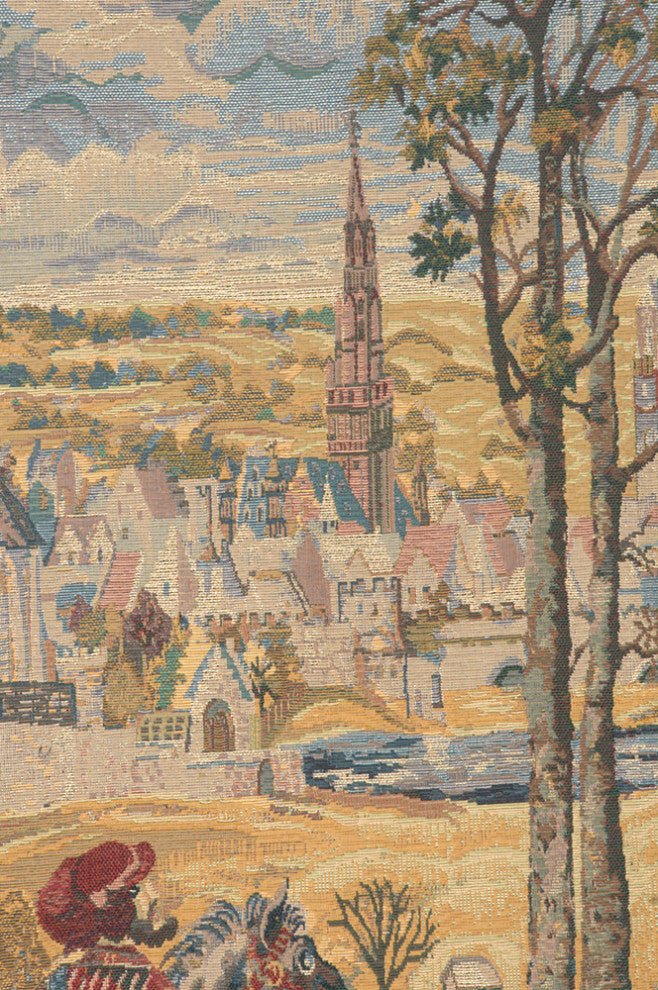 Old Brussels Flanders Vertical Belgian Wall Tapestry