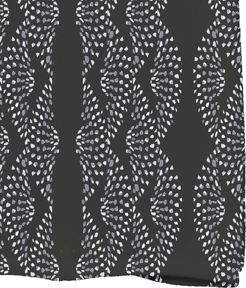 Dotted Decor 18"x30" Black Stripe Print Kitchen Towel