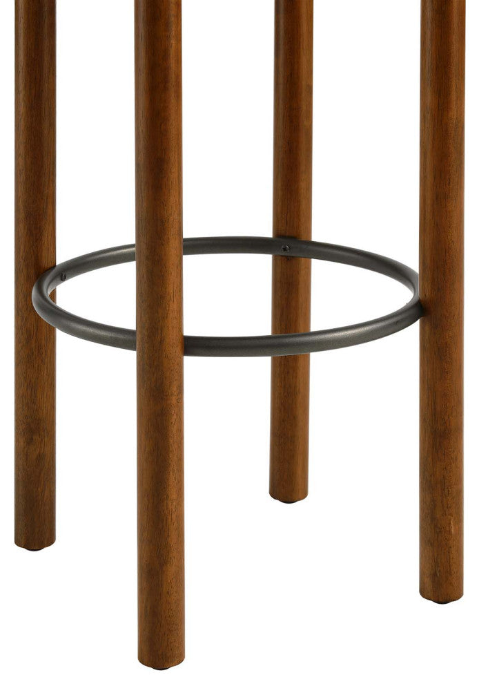 Fable Boucle Fabric Bar Stools - Set of 2 - Walnut Ivory