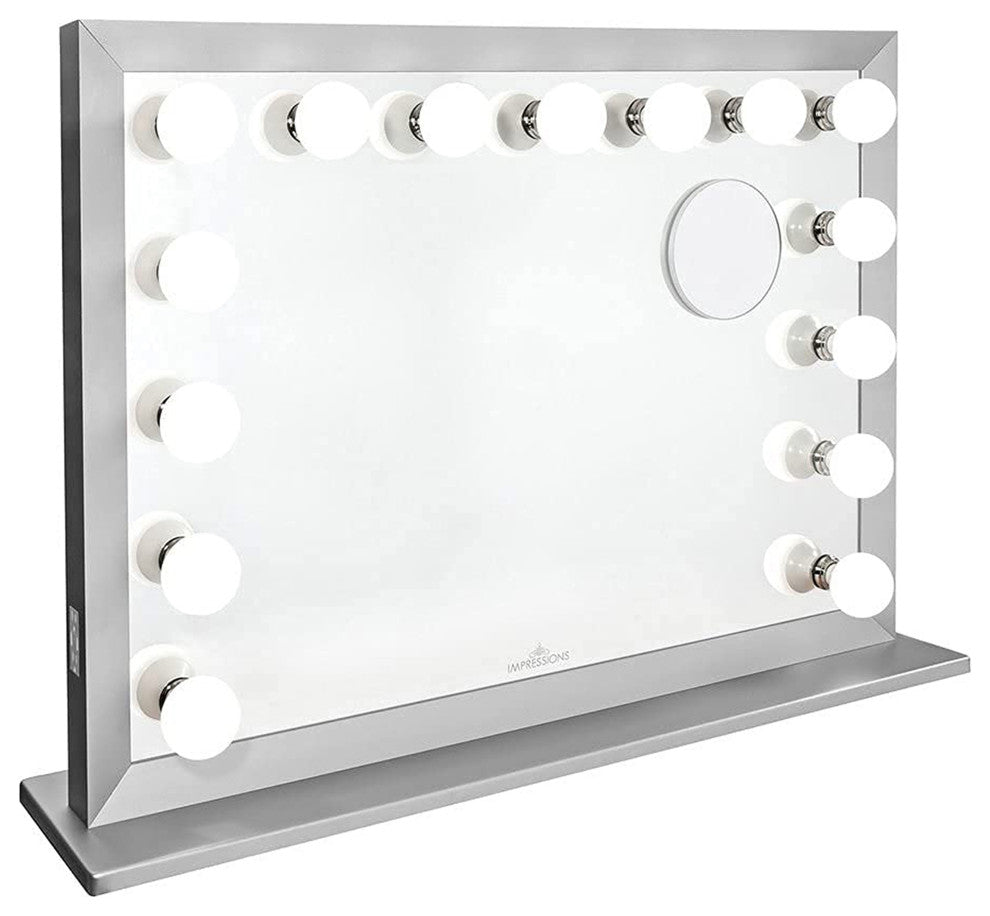 Starlight Pro Vanity Mirror with Magnifying Glass, Silver, Non-Bluetooth