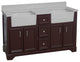 Zelda 60" Bathroom Vanity, Chocolate, Quartz, Double