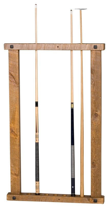 Rough Sawn Pine Wall Framed Cue Rack