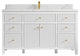 Sonoma 60 Single Sink Reeded Bathroom Vanity in White 1.5" Calacatta Laza