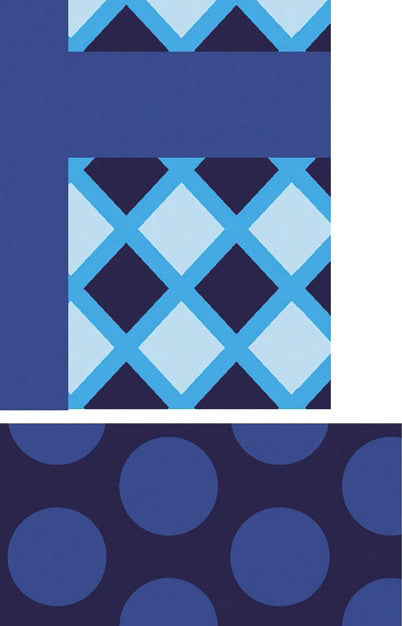 Gift Wrapped Holiday Geometric Print Kitchen Towel, Navy Blue