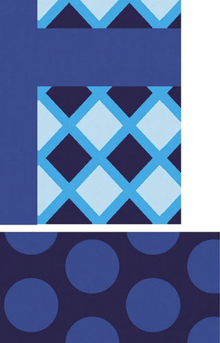 Gift Wrapped Holiday Geometric Print Kitchen Towel, Navy Blue