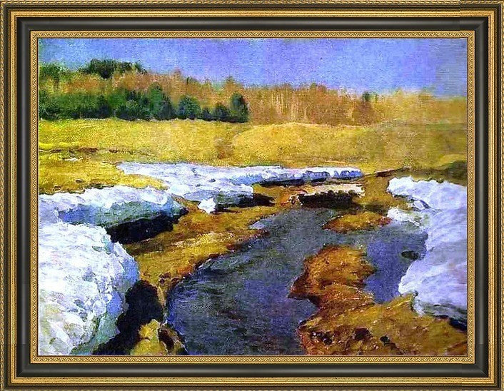 Isaac Ilich Levitan The Last Snow- Study Framed Premium Canvas Print, 21"x28"