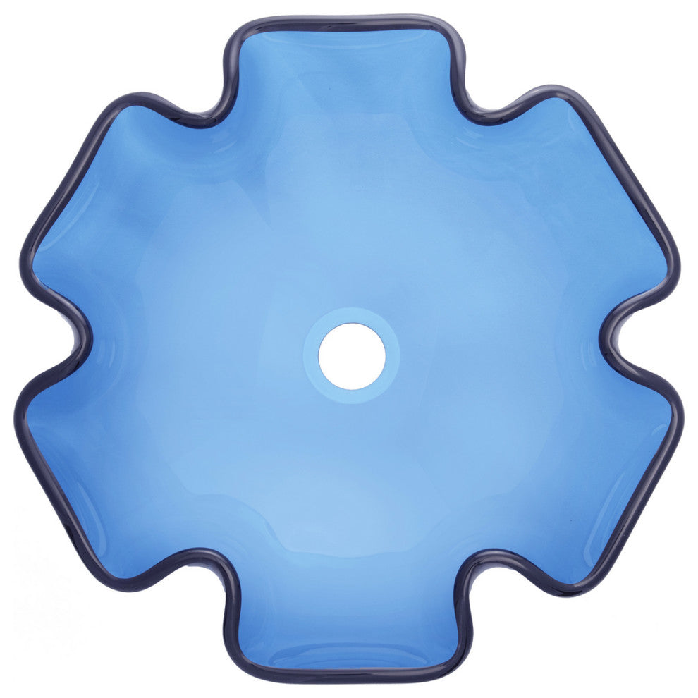 Eden Bath EB_GS50 Blue Wave Rim Tempered Glass Vessel Sink
