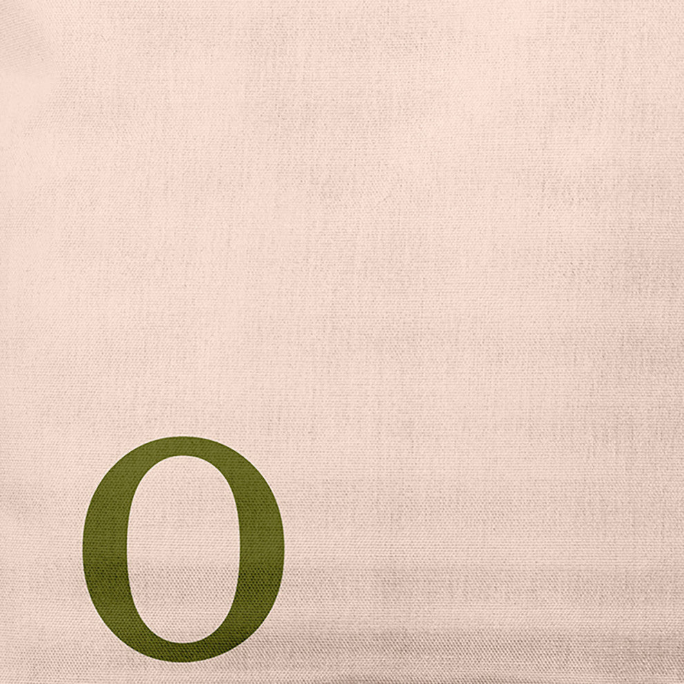 20"x20" Modern Monogram Decorative Throw Pillow, Olive