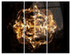 "Fractal Yellow Flower Explosion" Digital Metal Wall Art, 3 Panels, 36"x28"