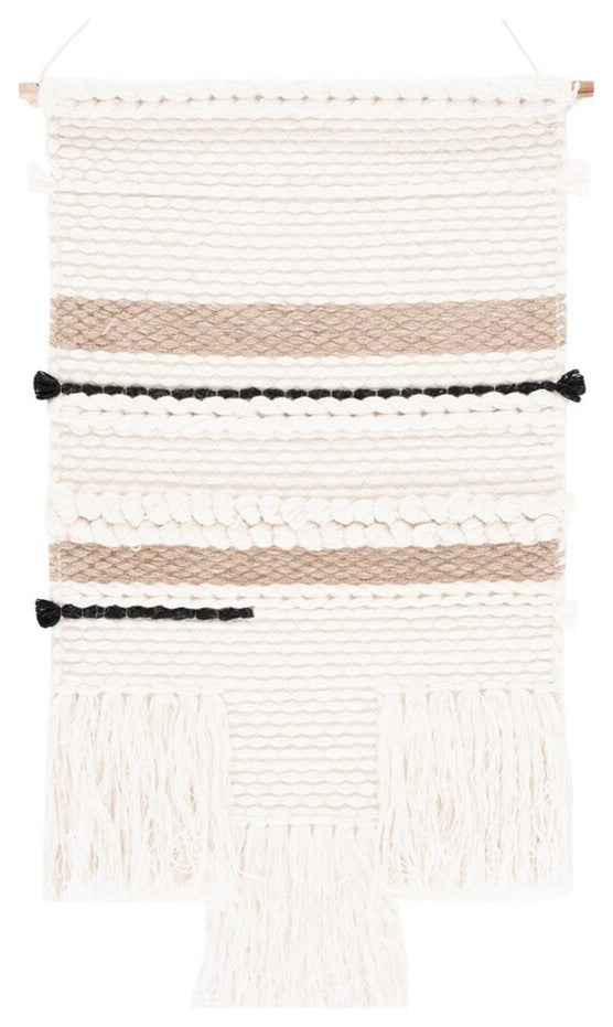 Safavieh Sedona Woven Wall Art 119 Ivory/Black 4" X 20"