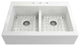 BOCCHI 1501-001-2020SS Apron Front Drop-In Fireclay 34" 2 Bowl Kitchen Sink Kit