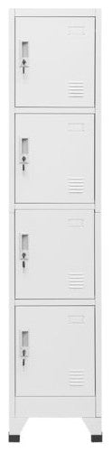 vidaXL Locker Grey Steel Medium Cabinet Rectangular Industrial