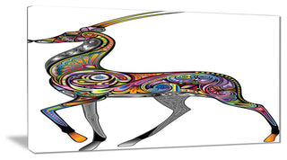 "Colorful Antelope" Animal Digital Art Canvas Print