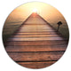 Long Wooden Boardwalk Into Sea, Seashore Round Metal Wall Art, 36"