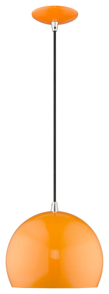 Livex Lighting Shiny Orange 1-Light Mini Pendant