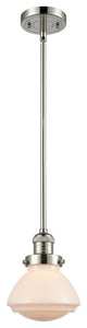 Olean 1-Light Mini Pendant, Polished Nickel, Matte White
