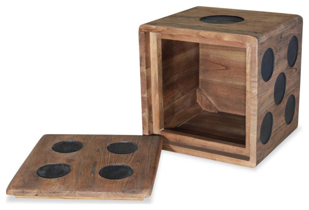 vidaXL Storage BoxMindi Wood 15.7"x15.7"x15.7" Dice Design