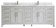 Cambridge 84 Double Sink Bath Vanity in Coventry Gray 2" Carrara Marble