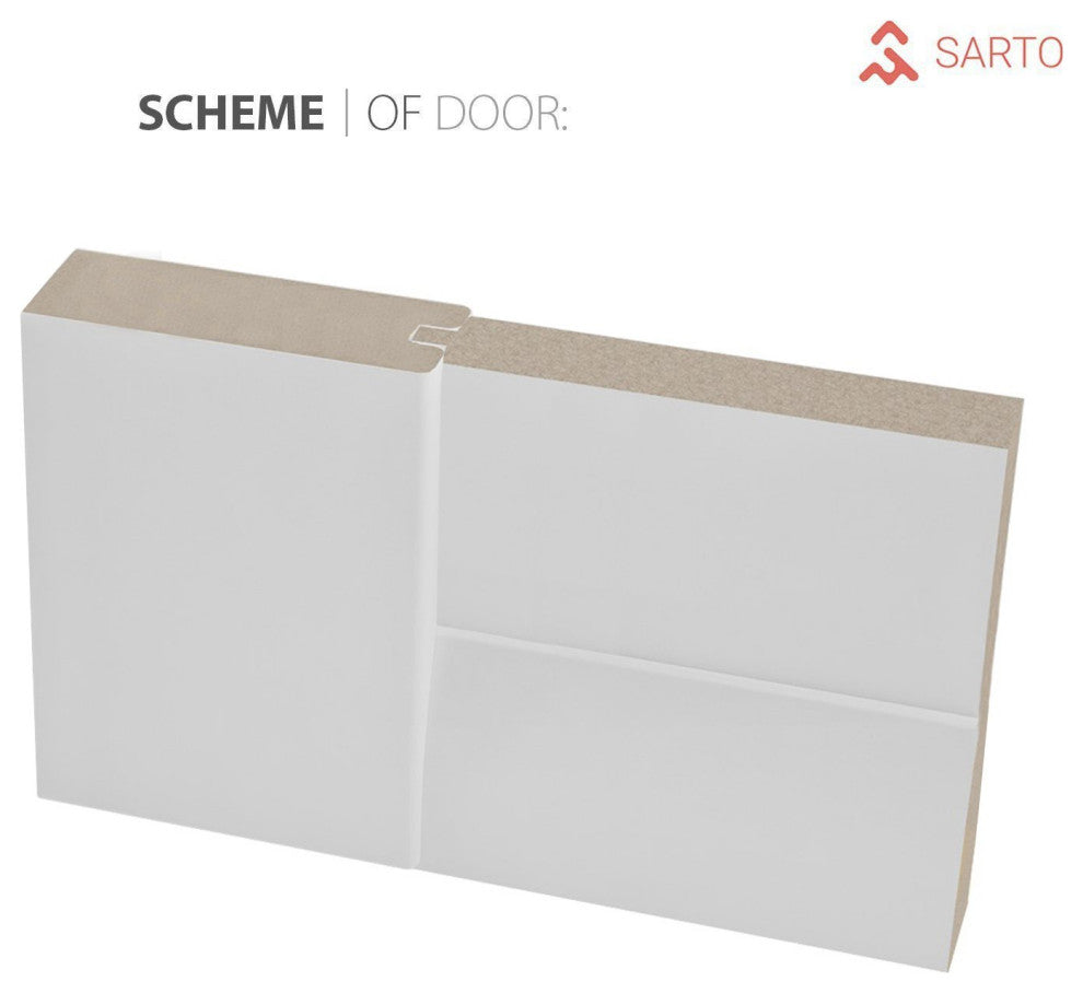 Double Pocket Doors 64x96|Frames|Quadro 4112 White Silk|Frosted Opaque Glass