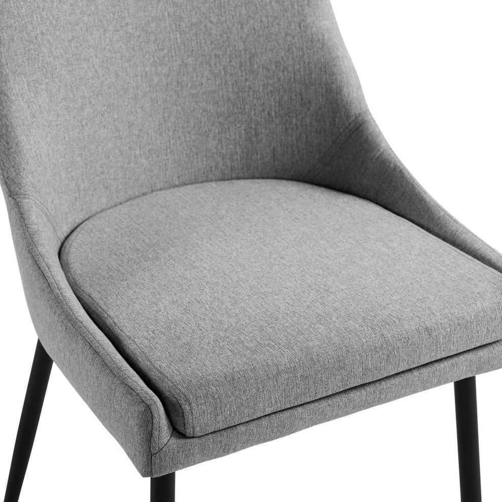 Viscount Upholstered Fabric Dining Chairs - Set of 2 EEI-3809-BLK-LGR