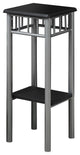 HomeRoots 12" x 12" x 28" Black Silver Mdf Metal Accent Table