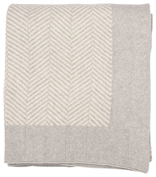 Herringbone Throw, 50"x60", Soft Gray Melange Natural