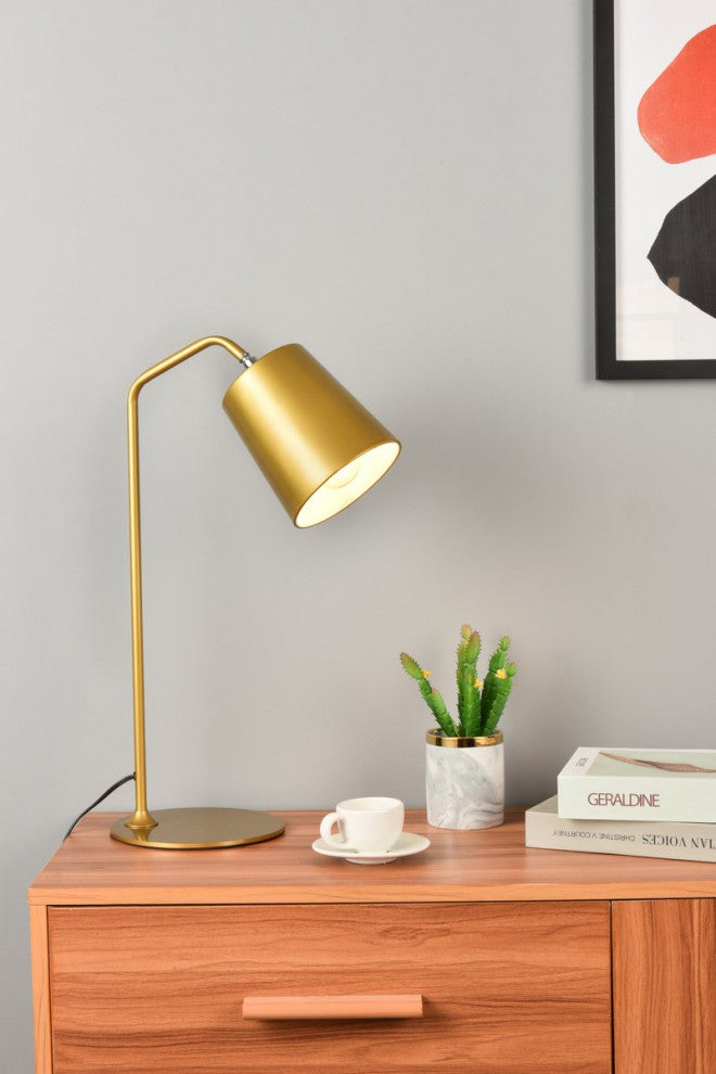 Lena 1-Light Brass Table Lamp