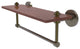 South Beach 16" Solid Wood Shelf with Towel Bar, Antique Brass