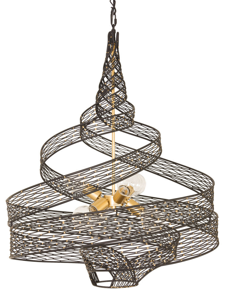 Varaluz 240P06L Flow 6 Light 30"W Abstract Chandelier - Matte Black / French