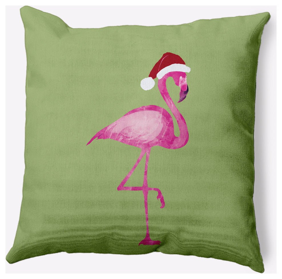 Snow Bird Decorative Throw Pillow, Green, 18"x18"