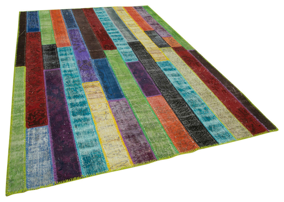 Rug N Carpet - Handmade Anatolian 6' 8" x 9' 11" Antique Patchwork Area Rug
