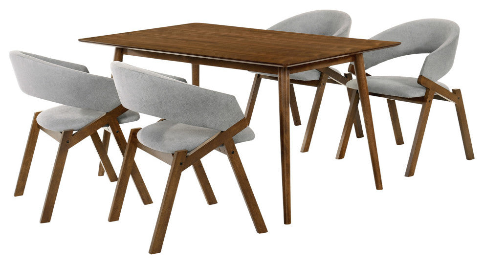 Westmont and Talulah Gray and Walnut 5-Piece Dining Set