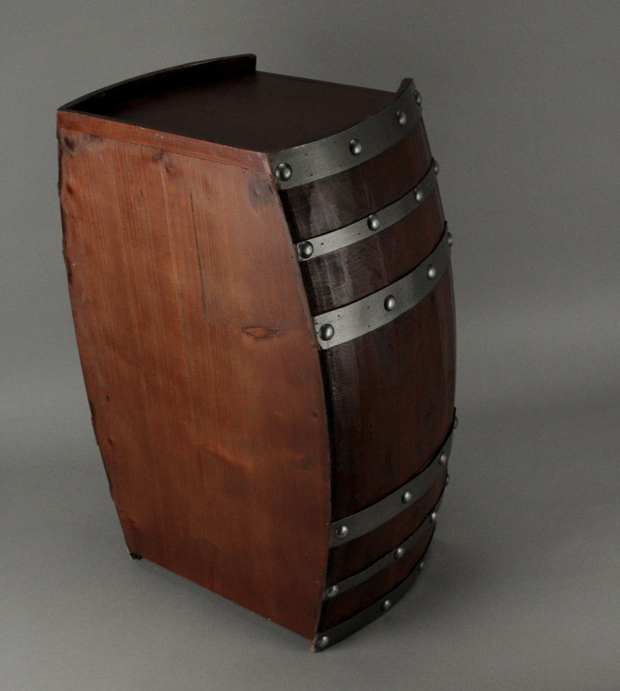 Wine Barrel 9 Bottle Table Wine Holder With Glass Racks