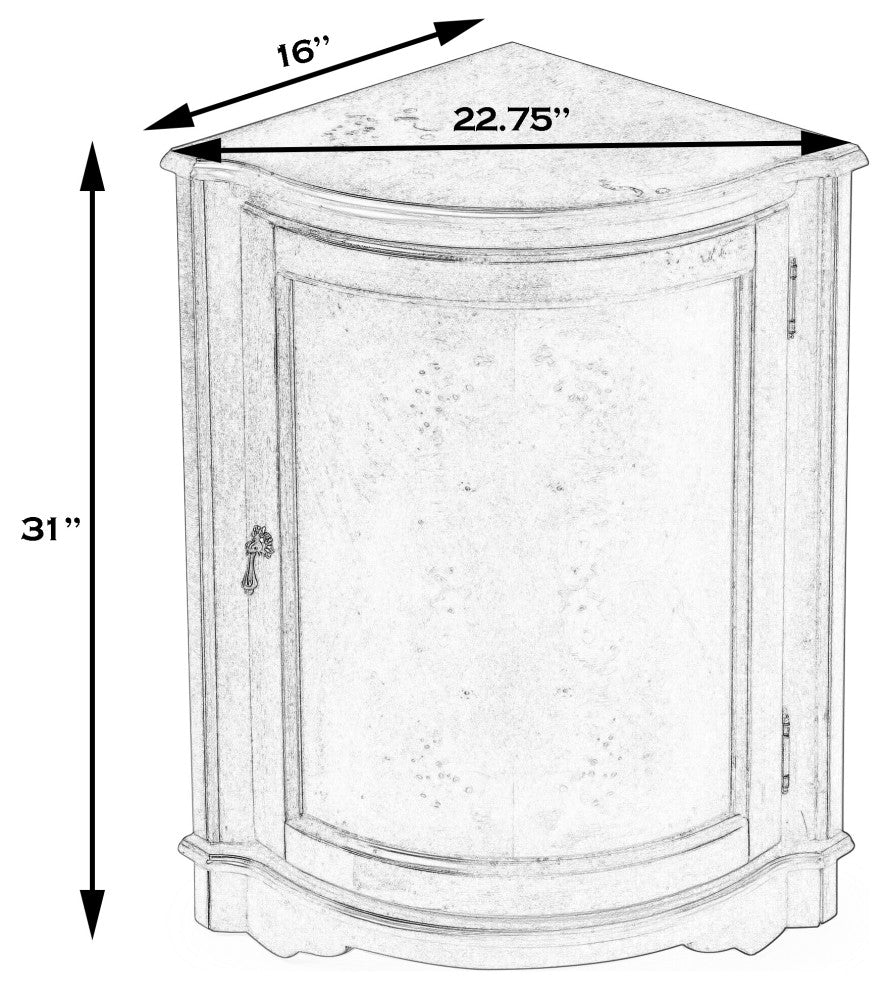 Durham Corner Cabinet, Antique Beige