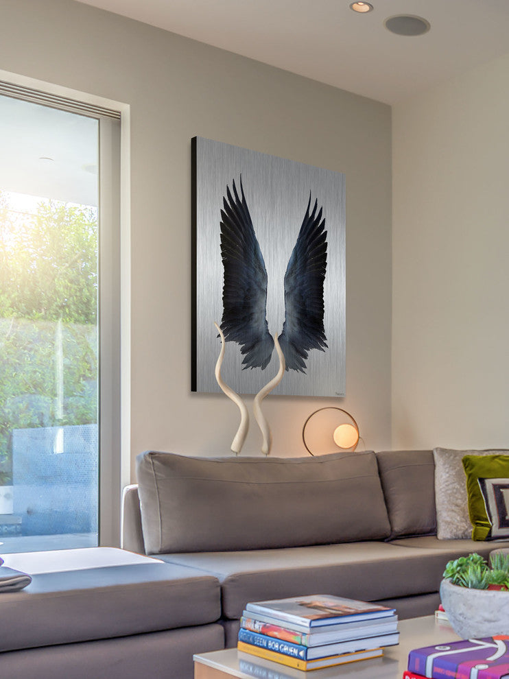 "Black Wings" Print on Brushed Aluminum, 24"x36"