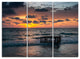 "Tropical Beach With Empty Cage" Metal Wall Art, 3 Panels, 36"x28"
