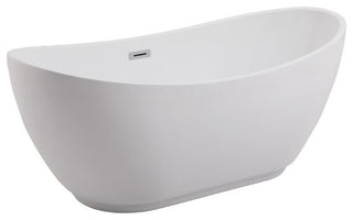 Elegant Decor Ines 62" Oval Plastic Soaking Bathtub in Glossy White