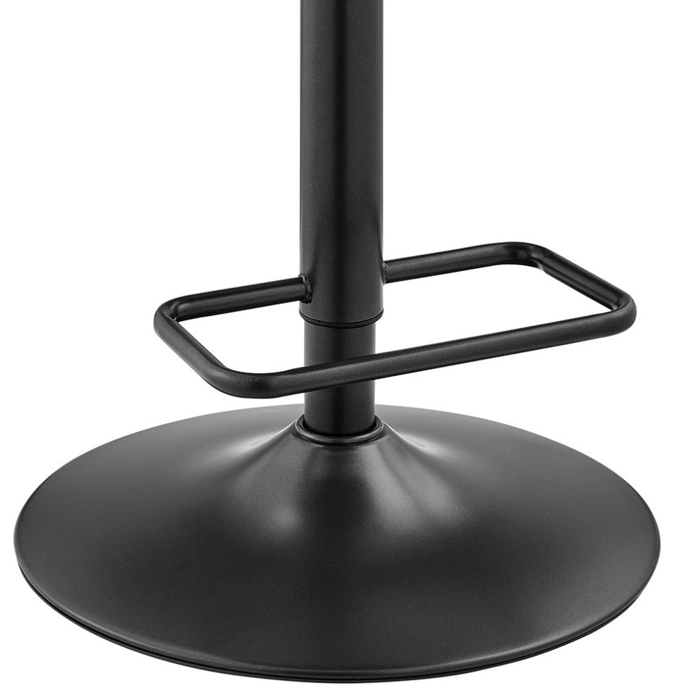 Koa Fabric Gaslift Swivel Bar Stool, Set of 2, Umber Brown, Faux Leather