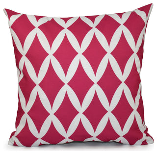 Geometric Decorative Pillow, Fushia, 16"x16"