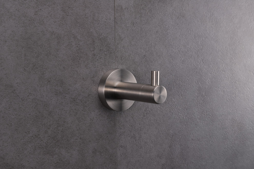 Bagno Nera Stainless Steel Robe Hook, Satin Nickel