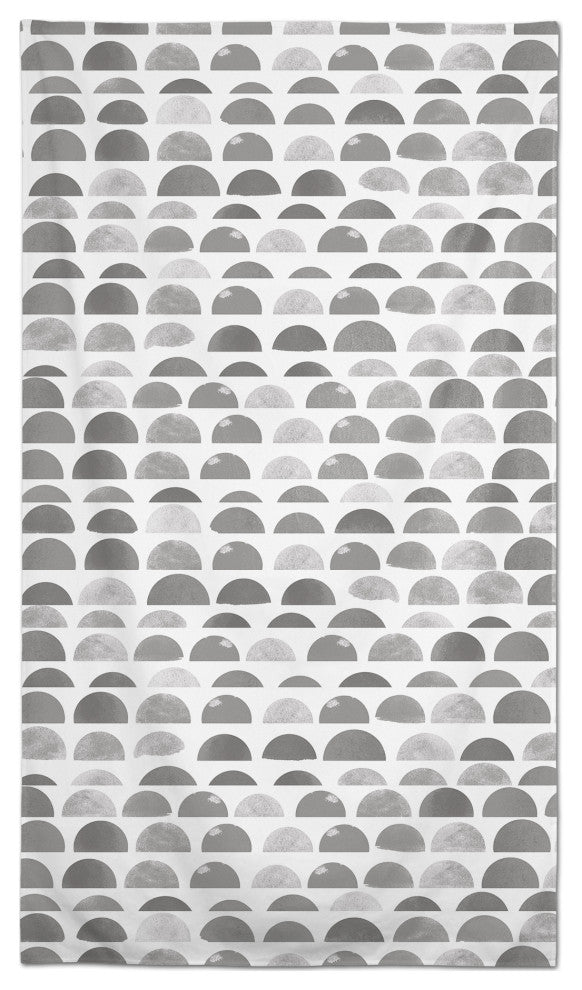 Abstract Half Circles Gray 58 x 102 Outdoor Tablecloth