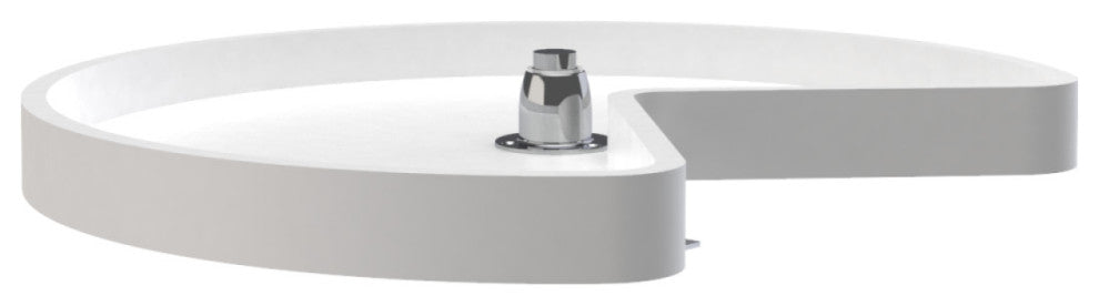Kidney 1-Shelf Lazy Susan for Corner Base Cabinet, White, 24"W