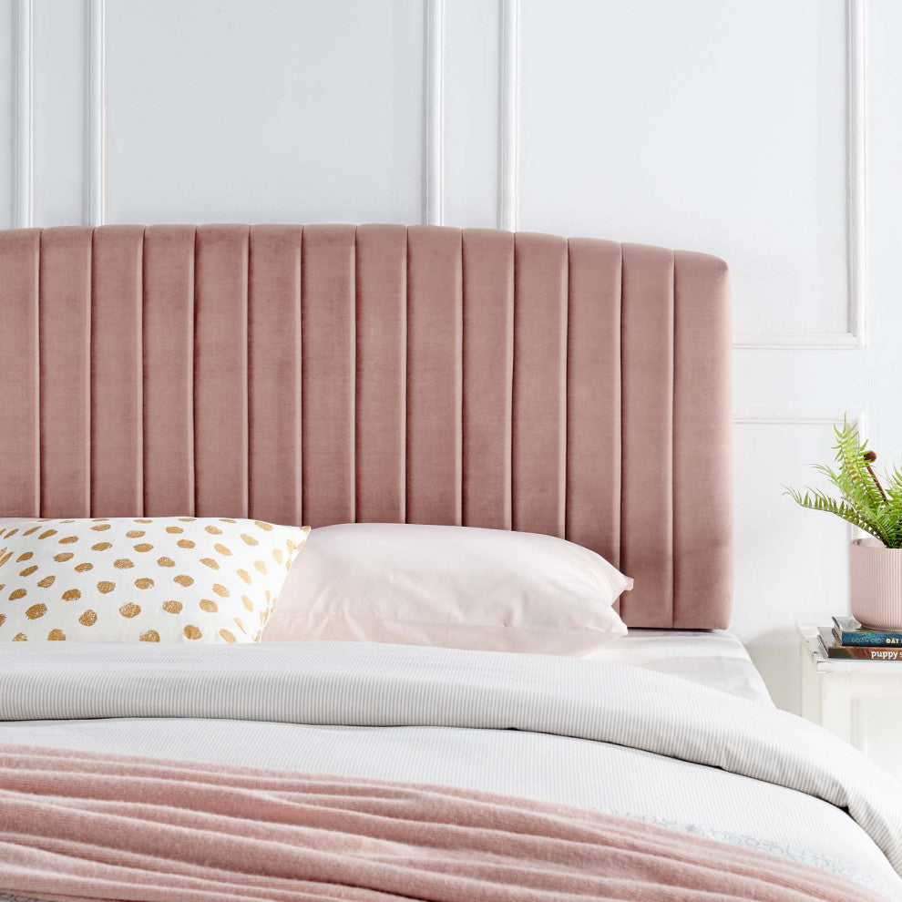 Rebecca Performance Velvet Twin Headboard - Dusty Rose