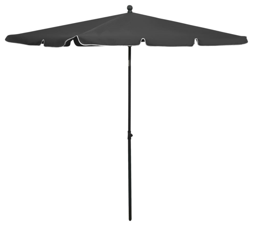 Vidaxl Garden Parasol With Pole 82.7"x55.1" Anthracite