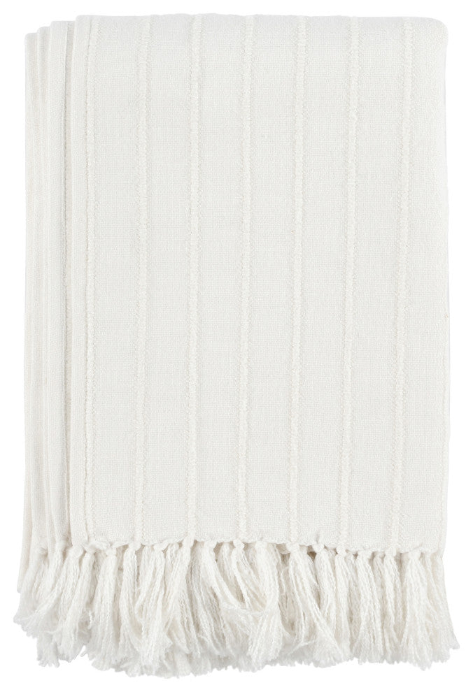 Hendri 50"x 70" Throw Blanket by Kosas Home, White