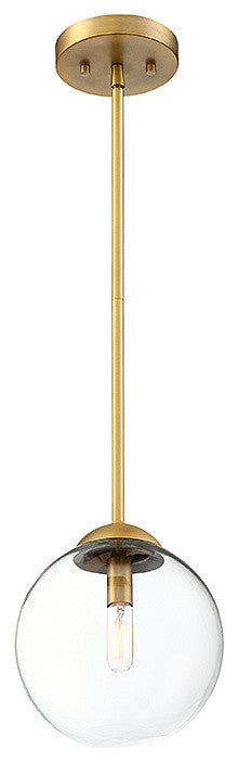 1-Light Mini Pendant, Natural Brass