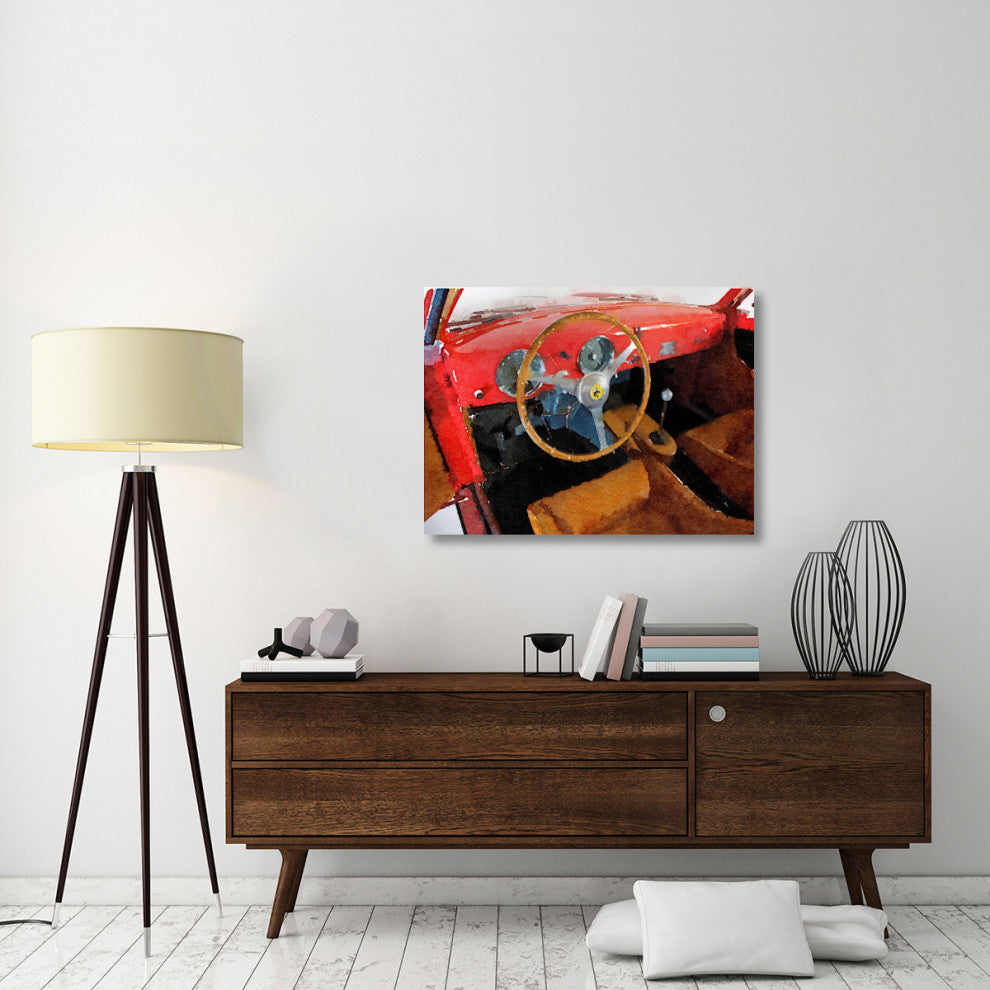 "Ferrari 225 S Berlinetta Interior Watercolor" Fine Art Print