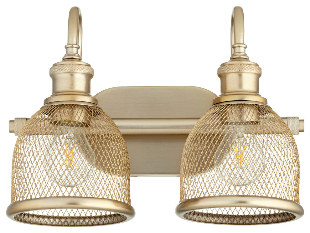 QUORUM INTERNATIONAL 5212-2-80 Omni 2-Light Vanity Light, Aged Brass